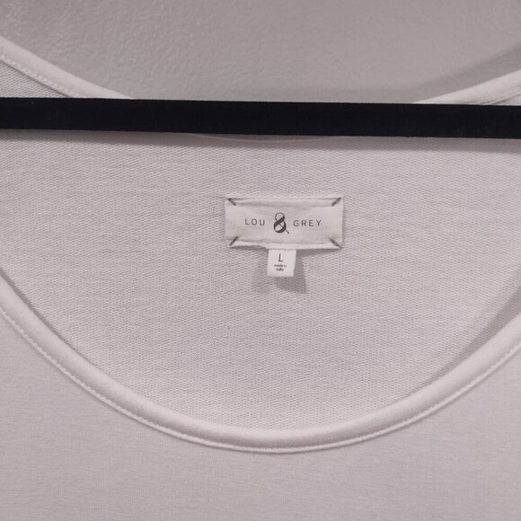 Lou & Grey LOFT Women's Cream White Midi Dress Size Large - Picture 3 of 5